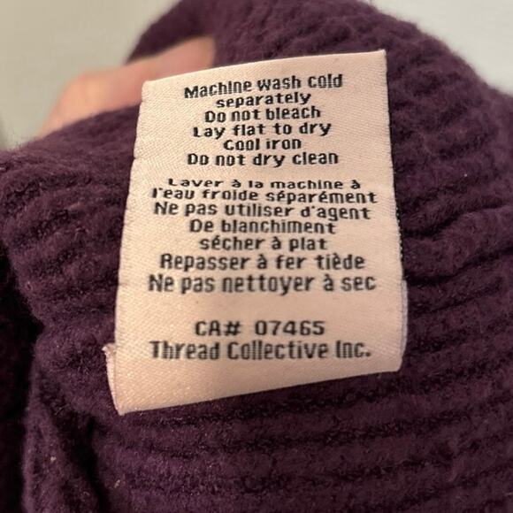 Badgely Mischka Purple Jewel Tone Mock Neck Viscose Blend Sweater XS - Picture 8 of 8